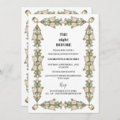 ヴィンテージビクトリアンのリハ結婚ーサルディナー 招待状 (正面/裏面)