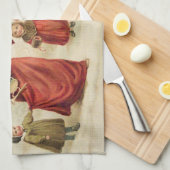 ヴィンテージビクトリアンの与え子どもへの贈り物 キッチンタオル (四つ折り)