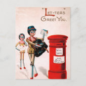 ヴィンテージビクトリアンの人形の郵便はがき ポストカード (正面)