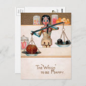 ヴィンテージビクトリアンの人形はがき ポストカード (正面/裏面)