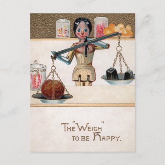 ヴィンテージビクトリアンの人形はがき ポストカード (正面)