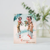 ヴィンテージビクトリアンの人形クリスマスポストカード ポストカード (スタンド正面)