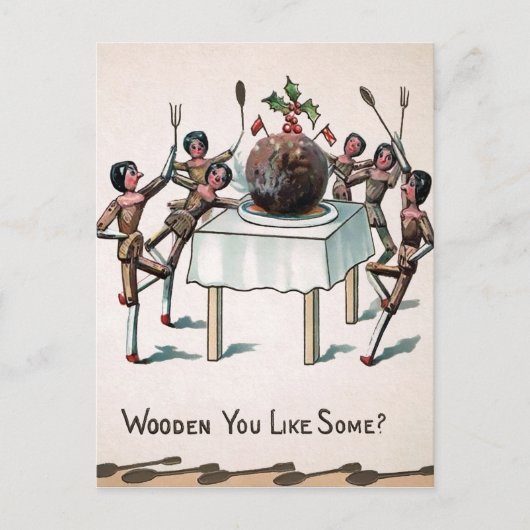 ヴィンテージビクトリアンの人形プラムプリン ポストカード (正面)