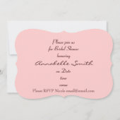 ヴィンテージビクトリアンの傘がピンクのストライプ 招待状 (裏面)