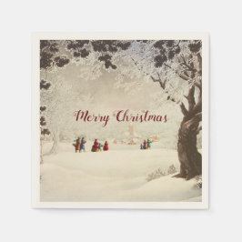 ヴィンテージビクトリアンの冬場 スタンダードカクテルナプキン