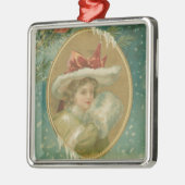 ヴィンテージビクトリアンの女性 メタルオーナメント (左)