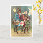 ヴィンテージビクトリアンの復活祭の願い カード (黄色い花)