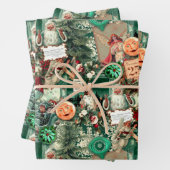 ヴィンテージビクトリアンの放射能コラージュ ラッピングペーパーシート (インサイチュ)