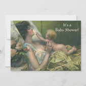 ヴィンテージビクトリアンの母の日、赤ちゃんシャワー 招待状 (正面)