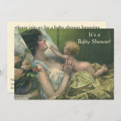 ヴィンテージビクトリアンの母の日、赤ちゃんシャワー 招待状 (正面/裏面)