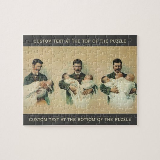 ヴィンテージビクトリアンの父の日、三つ子だ! ジグソーパズル (横)