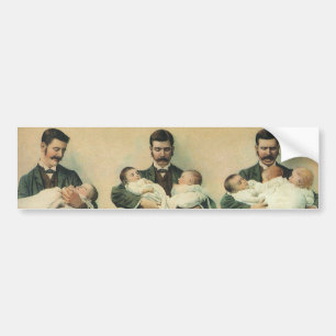ヴィンテージビクトリアンの父の日、三つ子だ! バンパーステッカー