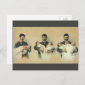 ヴィンテージビクトリアンの父の日、三つ子だ！ ポストカード (正面/裏面)