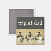 ヴィンテージビクトリアンの父の日、三つ子だ! マグネット (正面/裏面)