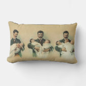 ヴィンテージビクトリアンの父の日、三つ子だ! ランバークッション (正面)