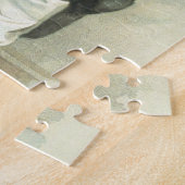 ヴィンテージビクトリアンの猫とナイトガウンを着た少女 ジグソーパズル (側面)