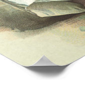 ヴィンテージビクトリアンの猫とナイトガウンを着た少女 ポスター (角)