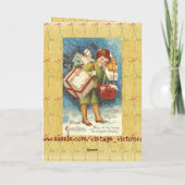 ヴィンテージビクトリアンの男の子グリーティングカード シーズンカード (裏面)