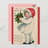 ヴィンテージビクトリアンの聖降誕祭の子供 ポストカード (正面/裏面)