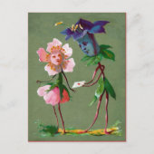 ヴィンテージビクトリアンの花はがき ポストカード (正面)