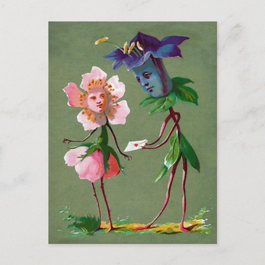 ヴィンテージビクトリアンの花はがき ポストカード (正面)