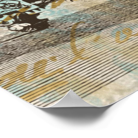 *ヴィンテージビクトリアンの花アールヌーボーAR23 ポスター (角)