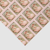 ヴィンテージビクトリアンの蝶ピンクの少女 薄葉紙 (詳細)