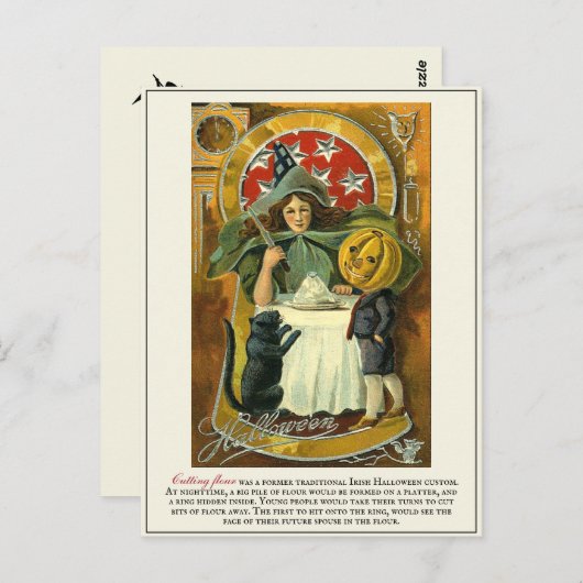 ヴィンテージビクトリアンの過去のハロウィーンの伝統 ポストカード (正面/裏面)