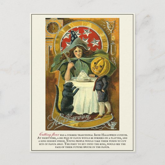 ヴィンテージビクトリアンの過去のハロウィーンの伝統 ポストカード (正面)