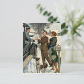 ヴィンテージビクトリアンの郵便配達 シーズンポストカード (スタンド正面)