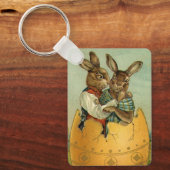 ヴィンテージビクトリアンの金ゴールド卵の復活祭 キーホルダー (正面)