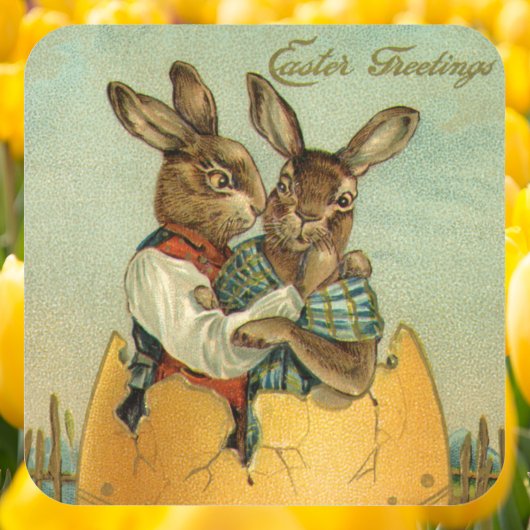 ヴィンテージビクトリアンの金ゴールド卵の復活祭 スクエアシール