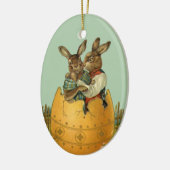 ヴィンテージビクトリアンの金ゴールド卵の復活祭 セラミックオーナメント (左)