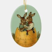 ヴィンテージビクトリアンの金ゴールド卵の復活祭 セラミックオーナメント (裏面)