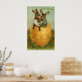 ヴィンテージビクトリアンの金ゴールド卵の復活祭 ポスター (キッチン)