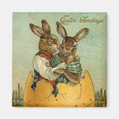 ヴィンテージビクトリアンの金ゴールド卵の復活祭 マグネット (正面)