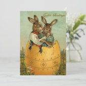 ヴィンテージビクトリアンの金ゴールド卵の復活祭 招待状 (スタンド正面)