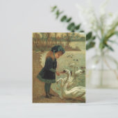 ヴィンテージビクトリアンの食べ物を与えトランピーター・スワンスのはがき ポストカード (スタンド正面)