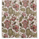 ヴィンテージビクトリアンほこりピンクの花柄 シャワーカーテン (正面)