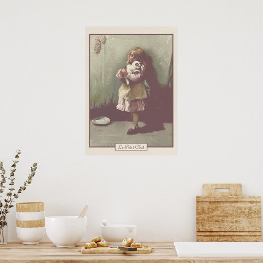 ヴィンテージビクトリアンアかわいらしートガール ポスター (キッチン)