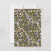 ヴィンテージビクトリアンアイビーつる植物と花飾り サンキューカード (裏面)