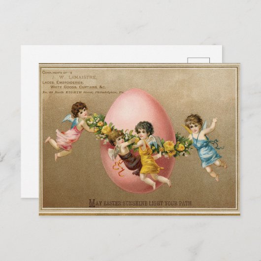 ヴィンテージビクトリアンアングルイースター シーズンポストカード (正面/裏面)