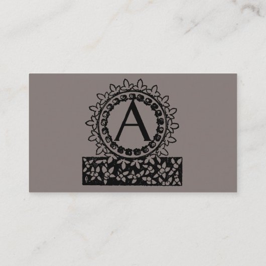 ヴィンテージビクトリアンアンティークモノグラム文字A 名刺 (裏面)