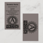 ヴィンテージビクトリアンアンティークモノグラム文字A 名刺 (正面/裏面)