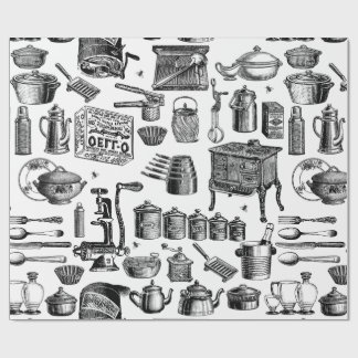 ヴィンテージビクトリアンアンティーク調理器具トイル ラッピングペーパー