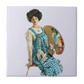 ヴィンテージビクトリアンアーティストレディーペインタパレット タイル (正面)