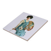 ヴィンテージビクトリアンアーティストレディーペインタパレット タイル (側面)