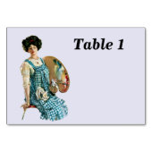 ヴィンテージビクトリアンアーティストレディーペインタパレット テーブルナンバー (裏面)