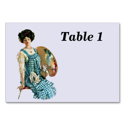 ヴィンテージビクトリアンアーティストレディーペインタパレット テーブルナンバー (正面)