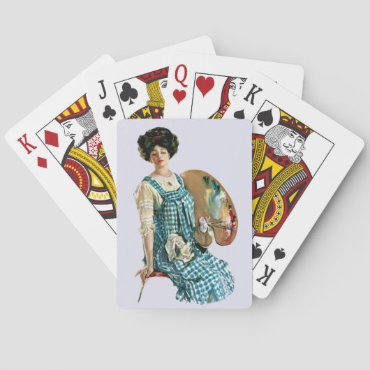 ヴィンテージビクトリアンアーティストレディーペインタパレット トランプ (裏面)